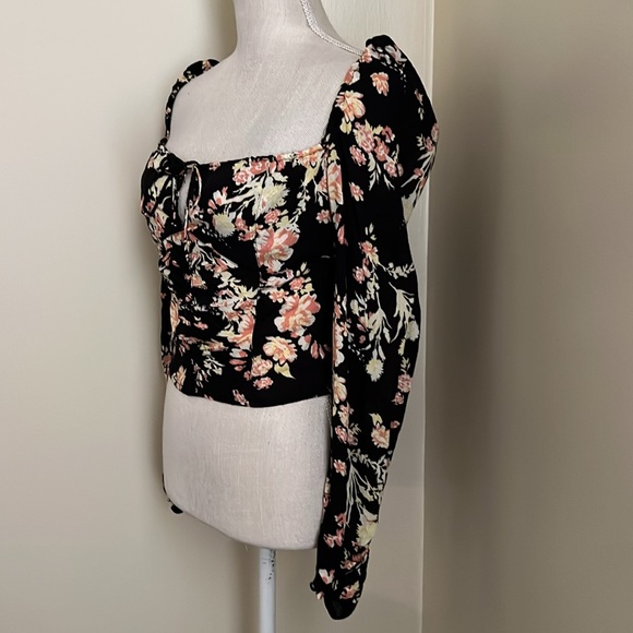 🆕 Free People Hilary Printed Top in Black Combo - Picture 7 of 14